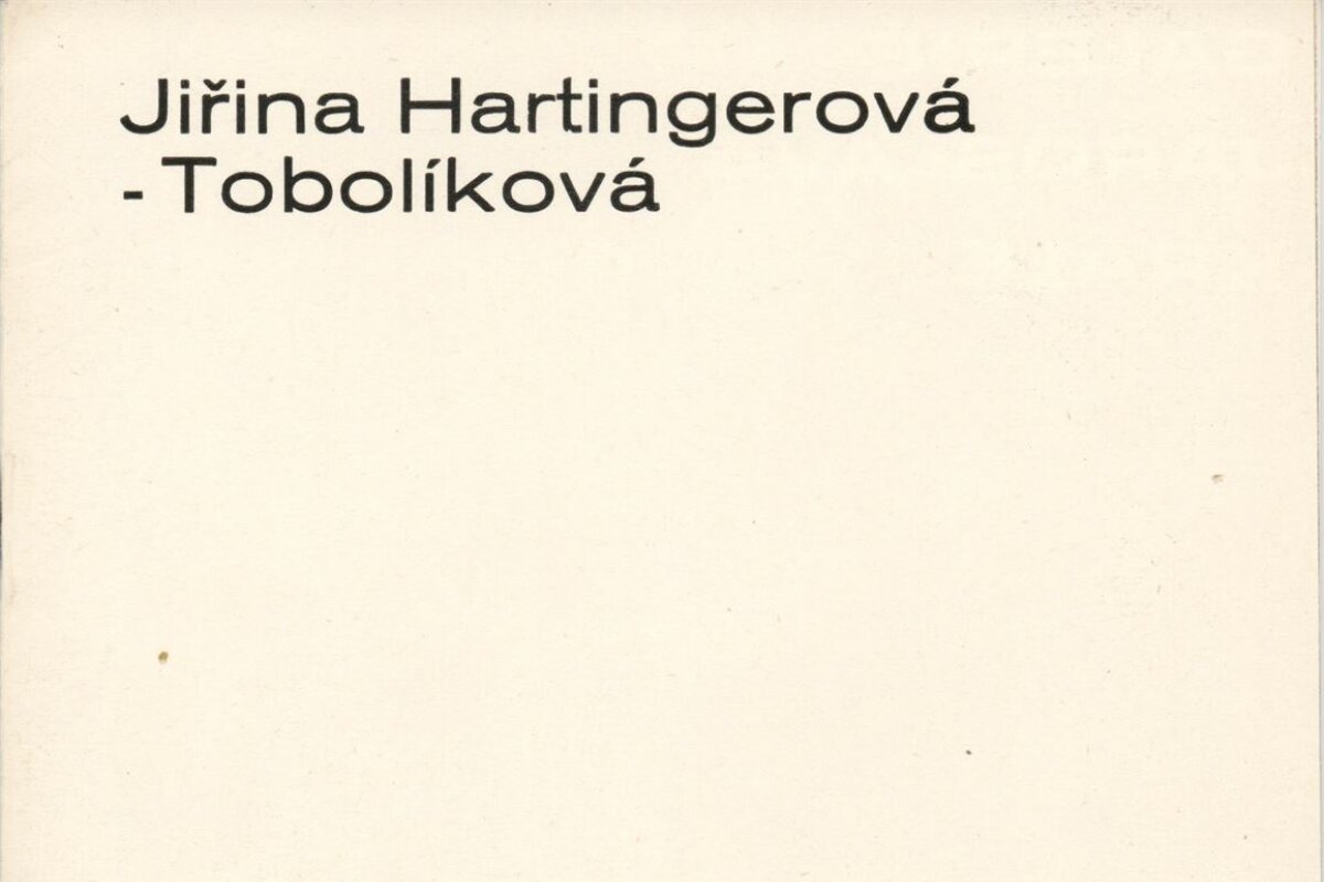 Jiřina Hartingerová-Tobolíková – obrazy, kresby, tapiserie
